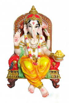 Ganesh on Throne 10"